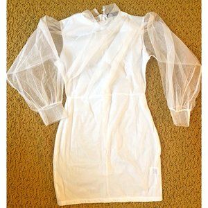 High Neck Short White CBR Dress, Size S